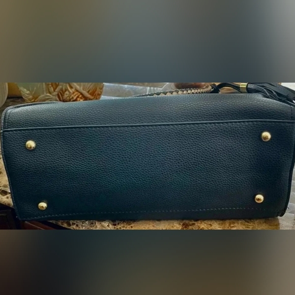 Bebe Black Bag with Golden Accents New Mint Condition - Picture 5 of 6